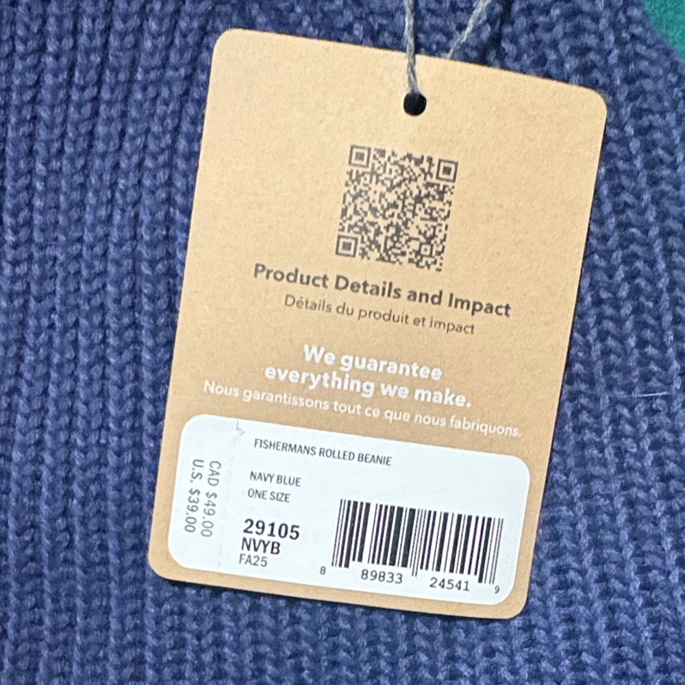 Patagonia navy Knit Beanie with 'The American Revolution' Embroidery+ Ken Burns - Picture 2 of 2